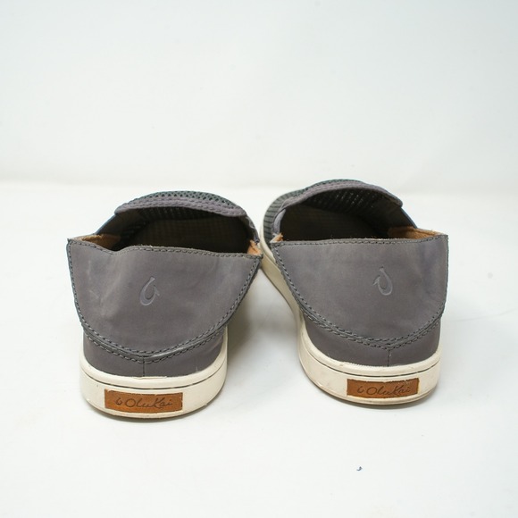 OluKai Pehuea Slip On Sneaker Breathable Women's Grey Mesh Mule Shoes 7 - Picture 4 of 10